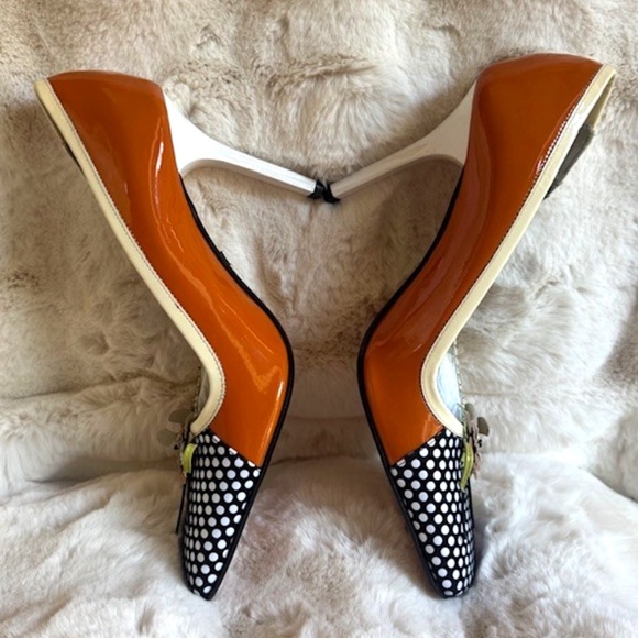 Floral + Polka Dot NICOLE MILLER COUTURE Pumps 7.5 [VINTAGE - NWT] - Picture 4 of 7